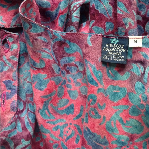 Gorgeous Empire Hawaii Dress Dye Purple Pink Turq - Picture 6 of 6